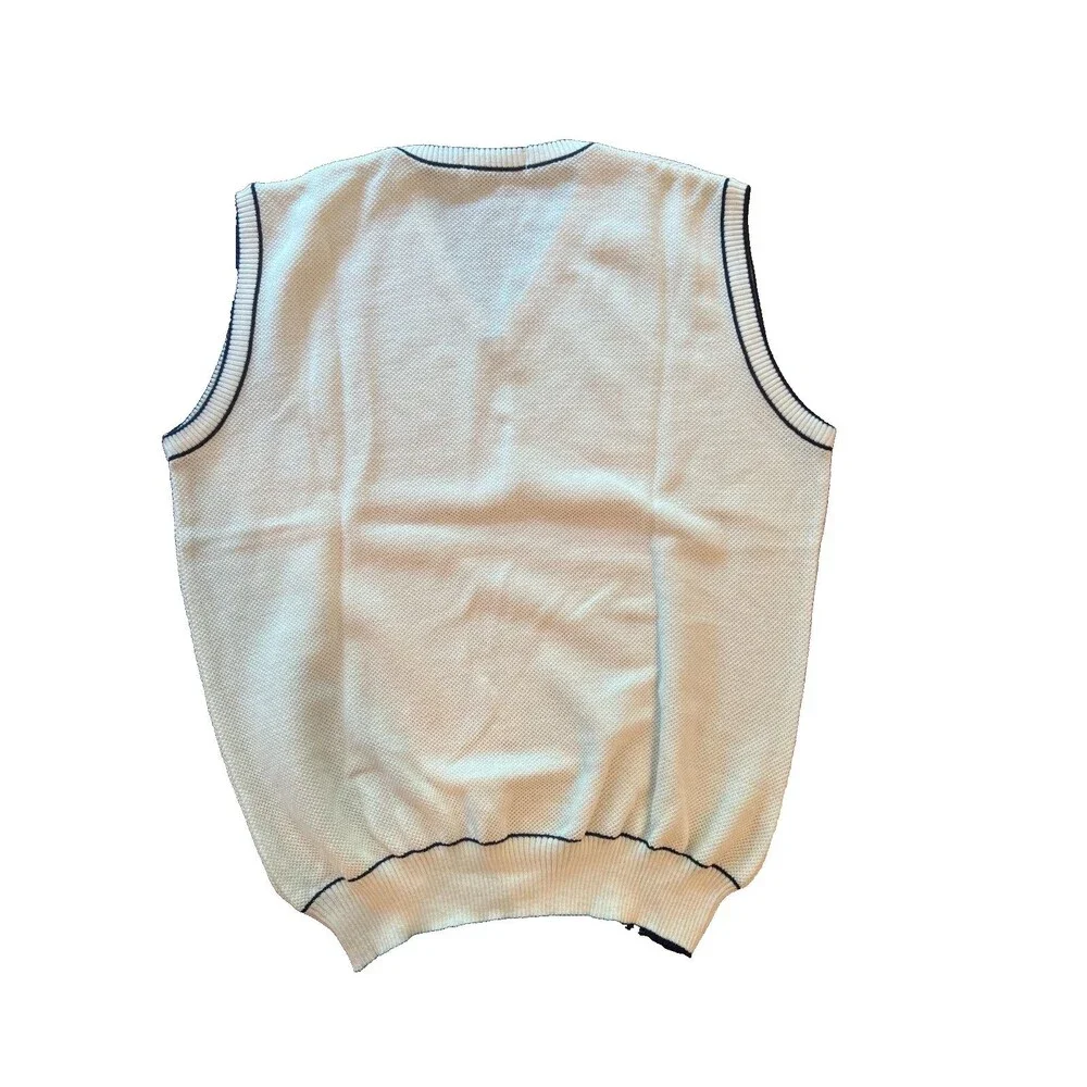 VTG Athlet Sportswear v neck vest cream cotton blend Tennis Cricket style